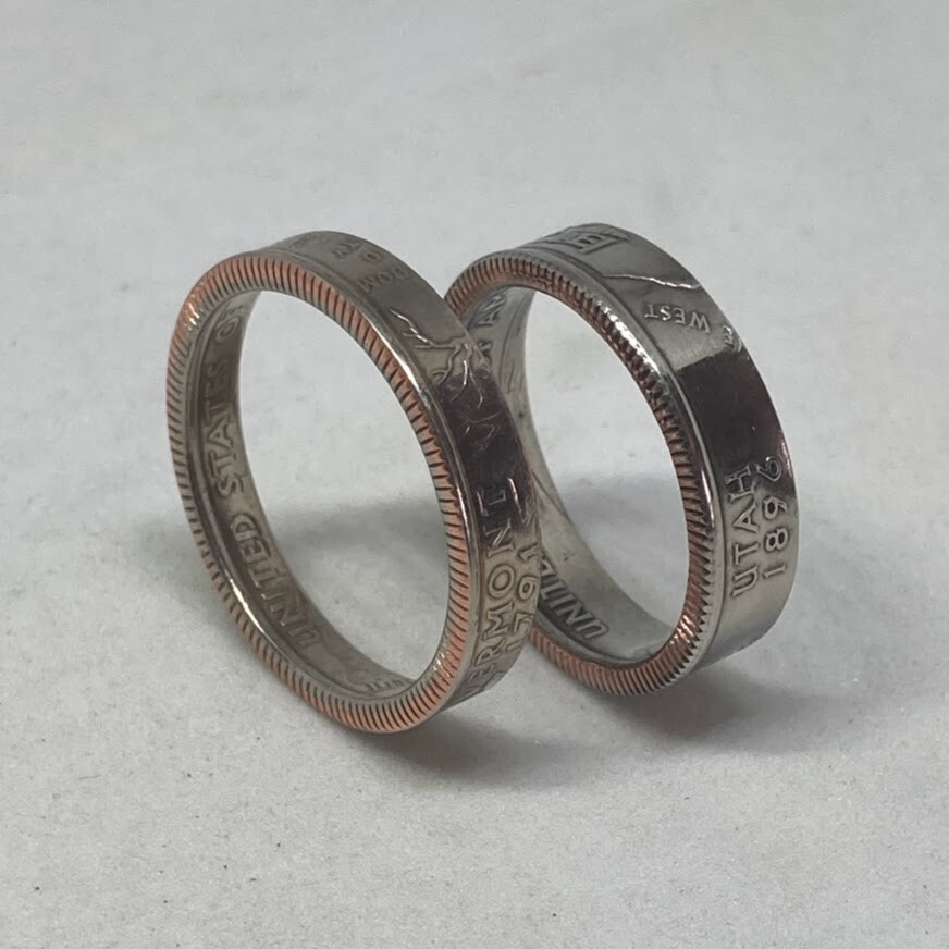 State Quarter Ring (Made with actual quarter) Handmade Band