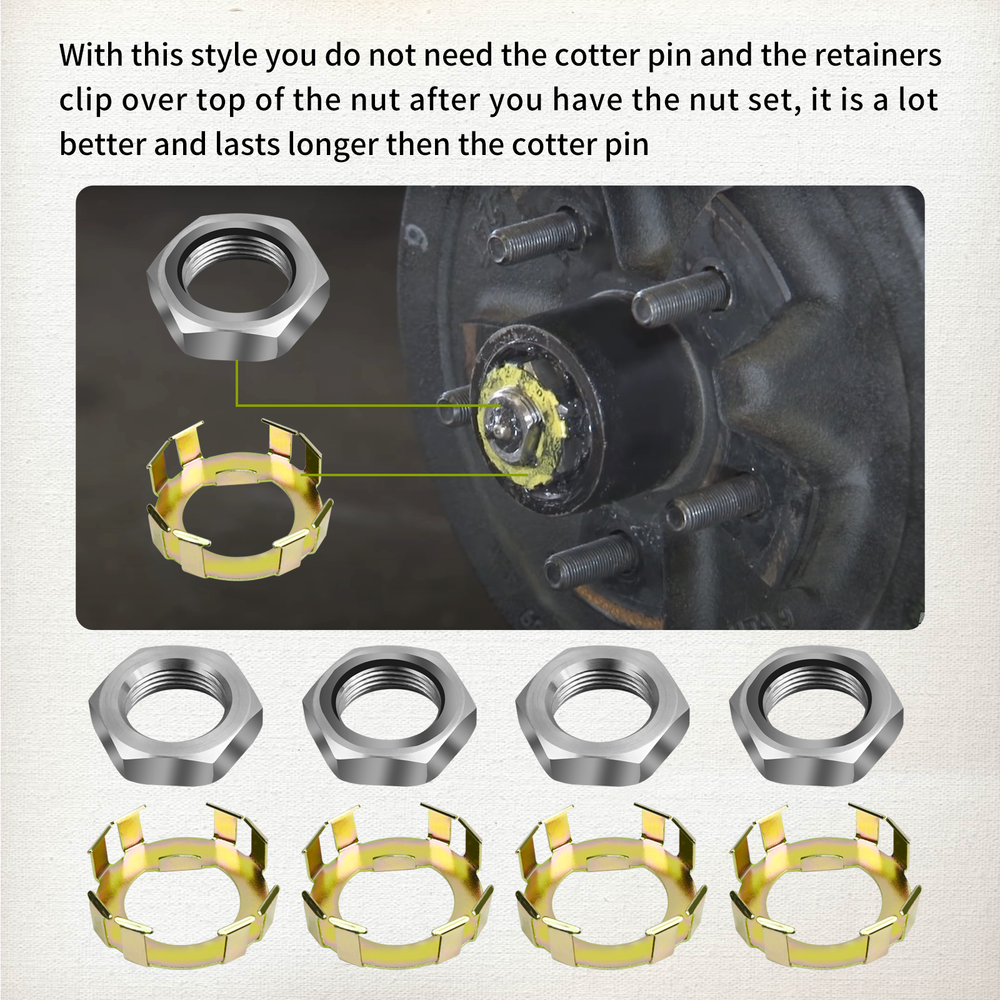 Trailer Wheel Spindle Nut Retainer Jam Nut 2 to 8K fit for Dexter 6-190 6-191
