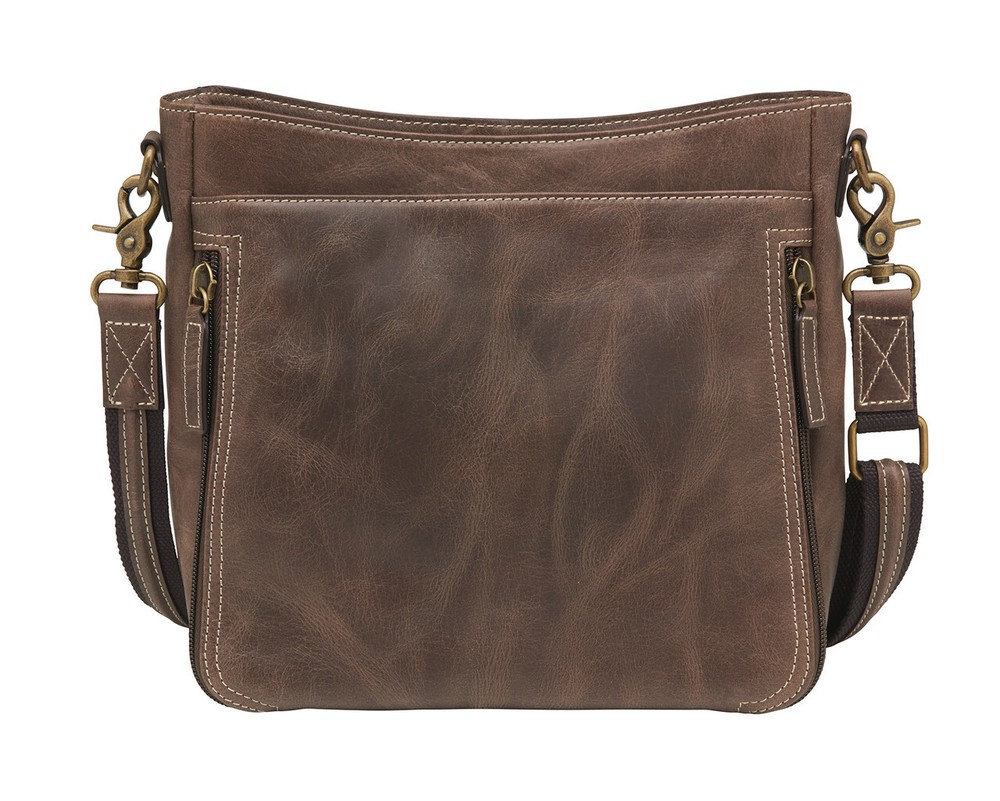 Distressed Leather Slim X-Body RFID Purse
