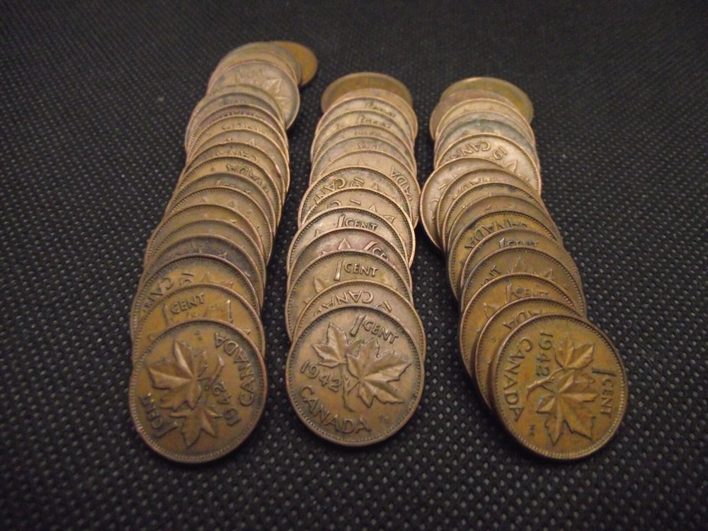 Canada 1942 Cent 50 Coin Roll