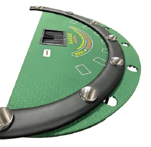 72" Blackjack Table, Folding Metal Legs, cup holders, replaceable armrest &felt