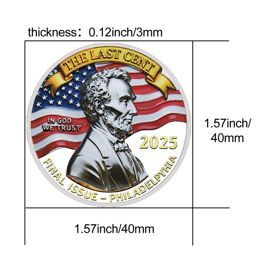 Final Cent Tribute Anniversary Challenge Coin Commemorative Penny 1-pc E