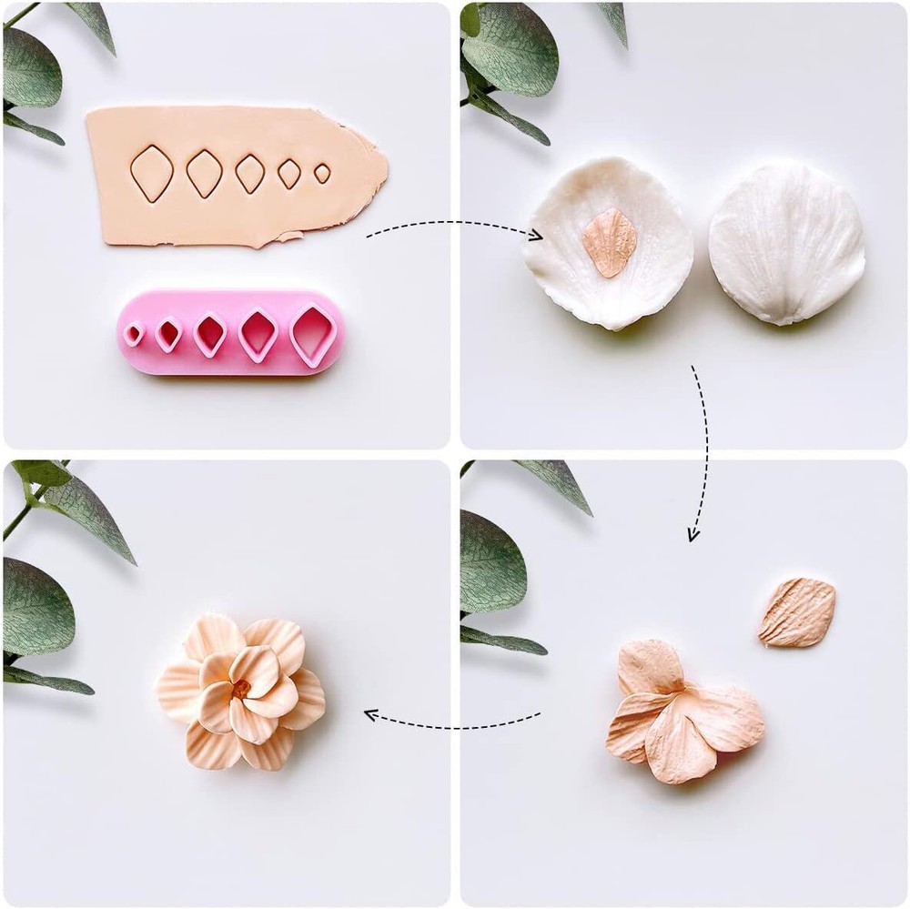 Keoker Flower Petal Clay Cutters - Petals for Basic A