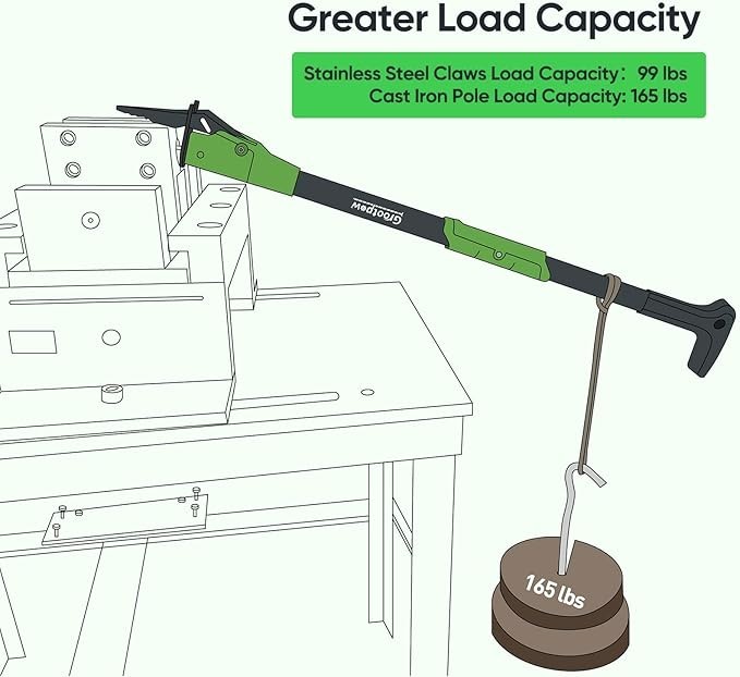 Grootpow WP5 Weed Puller Tool, Stand Up Dandelion Weeder 40" Handle, 3 Claws