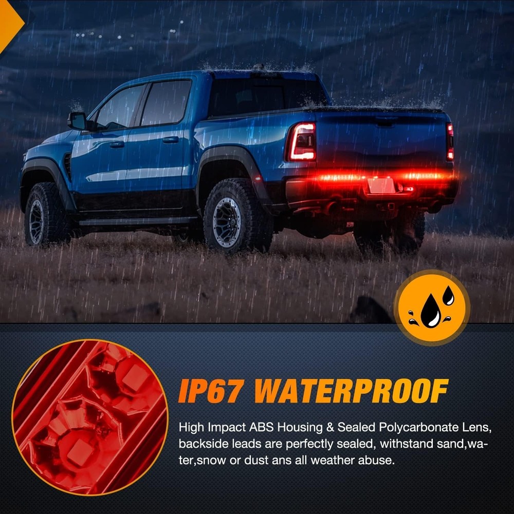 Durable 2PC 10” 15 LED Red Trailer Light Bars - Easy Installation & Shockproof