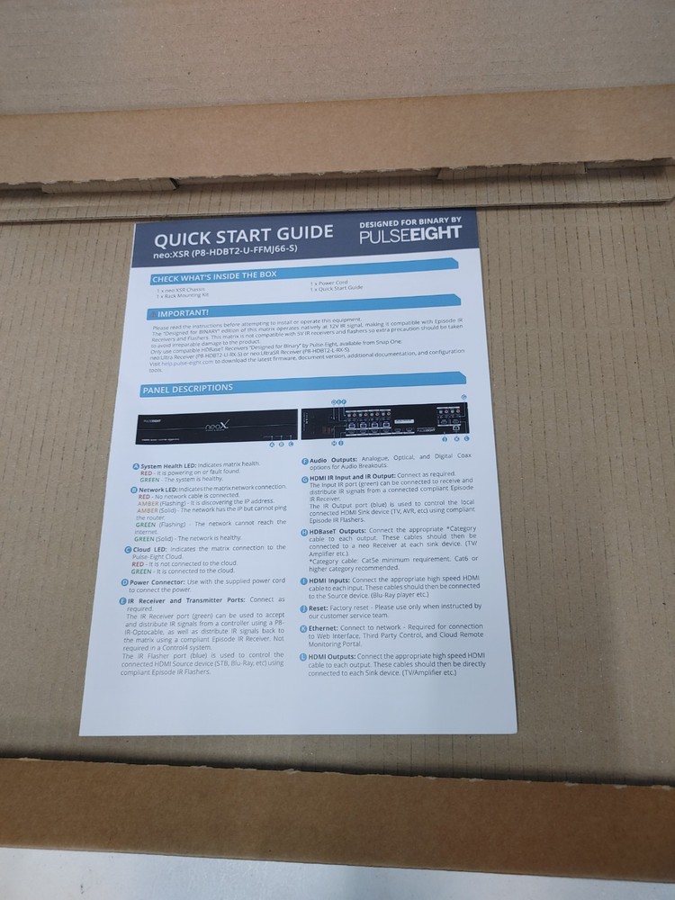PULSE EIGHT P8-HDBT2 4K/ HDR Video Matrix