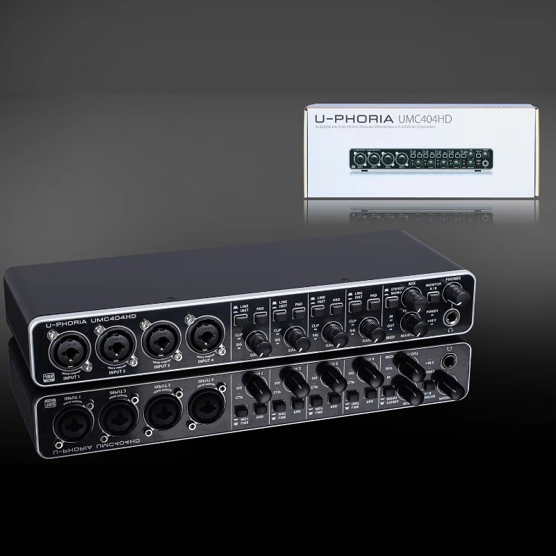 USB Audio/MIDI Interface with Mic Preamp Noise Cancelling for Studio Recording