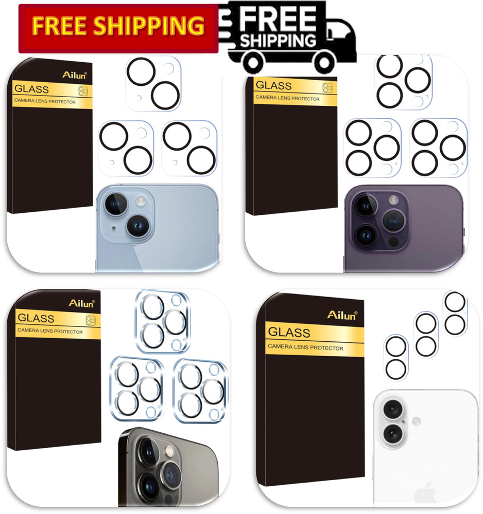 3-Pack Ailun Tempered Glass Camera Lens Protector, 9H Hardness for iPhone 14-16