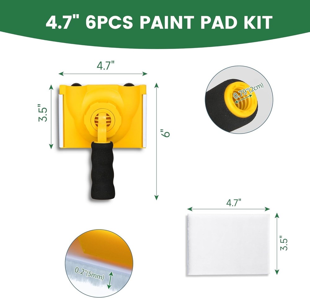 Paint Edger, 360° Rotation Handle Paint Edger Trimmer with 5pcs Replace Pads