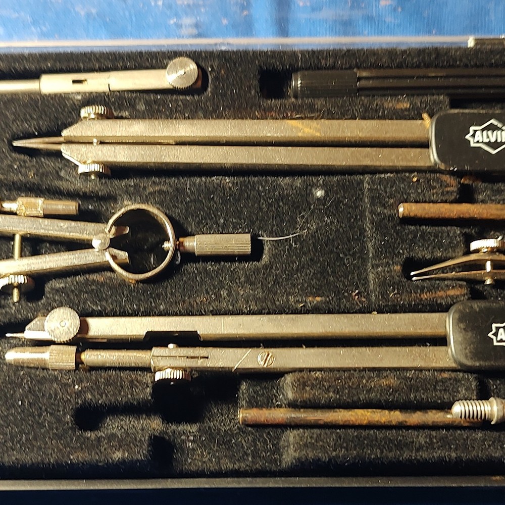 Vintage ALVIN Drafting Compass Set No. 511 w/ Case Complete