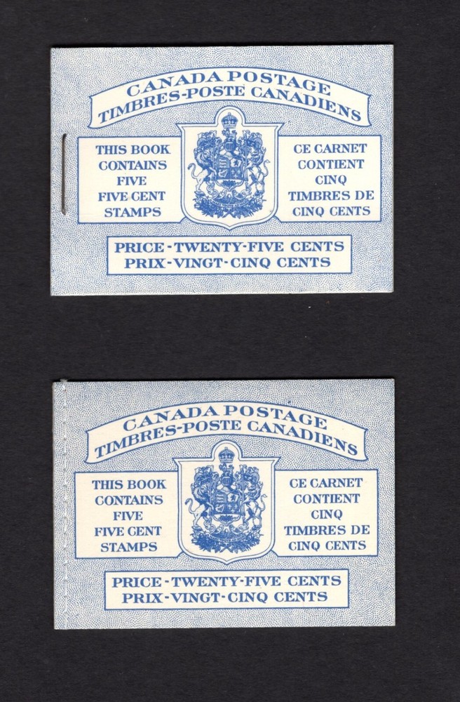 Canada 1954 Wilding Issue QEII Stapled Stitched Booklets BK49a/b