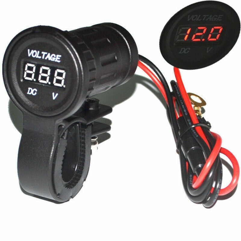 防水12-24伏LED数字Diplay汽车摩托车电压表电压测试仪-