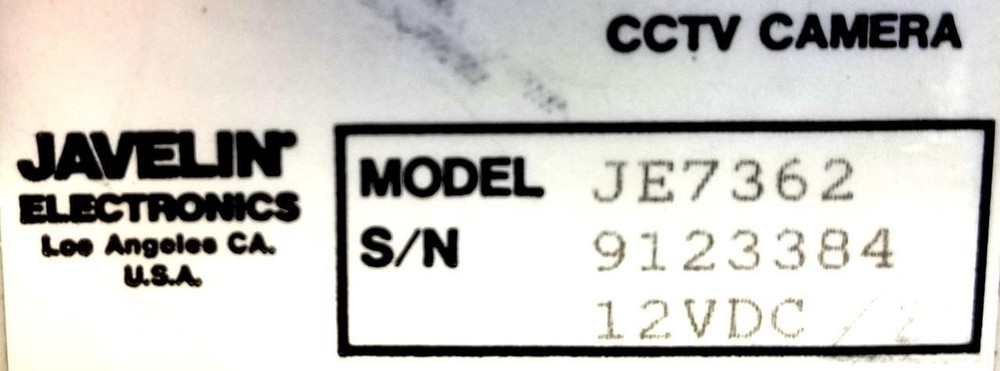Javelin JE7362 CCTV Camera W/ Lens Cap