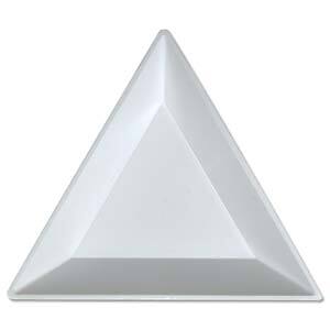 Tri-tray white plastic triangular beading trays, set of 3
