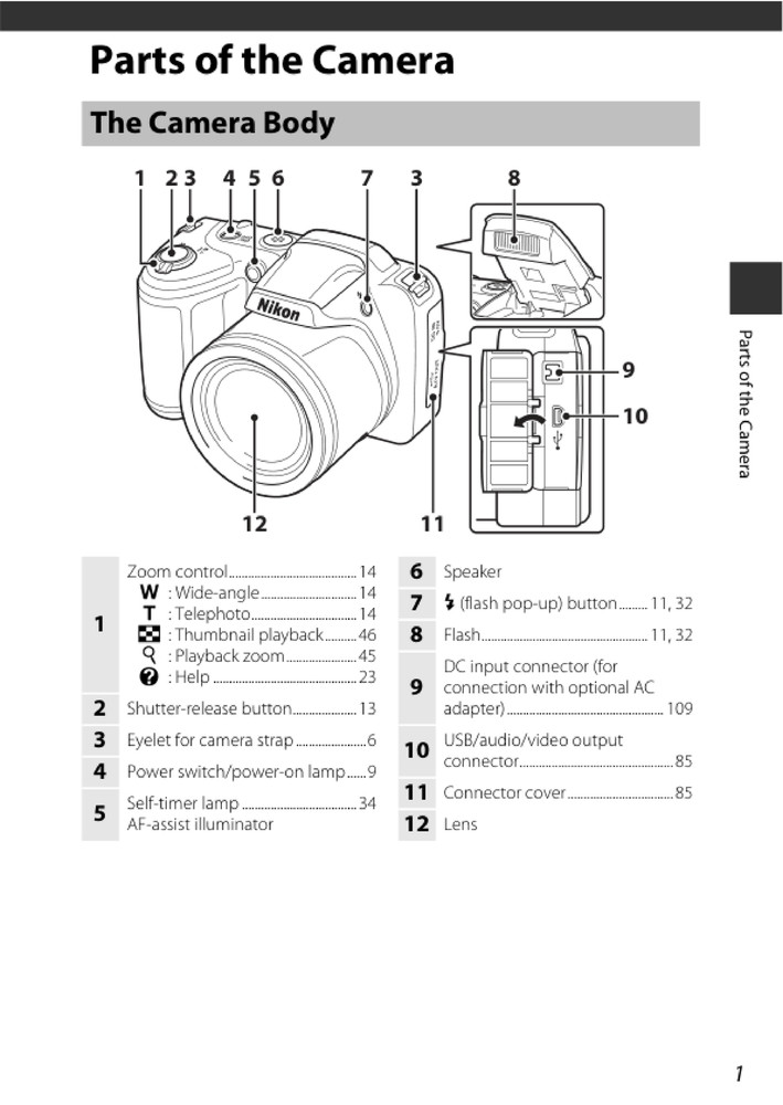 Nikon CoolPix L340 — User Reference Manual — 1/2 Size, 5.5" x 8.5" Small Compact