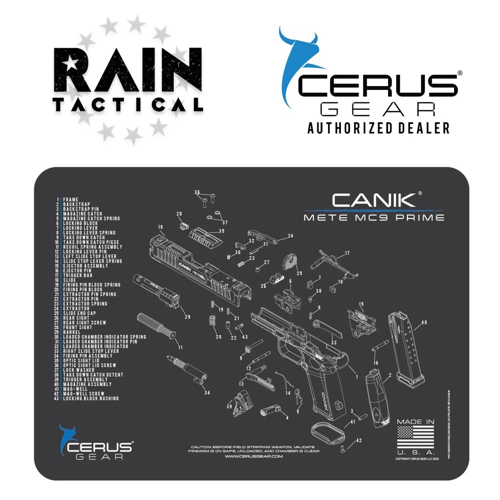 Canik  METE MC9 Prime Schematic Handgun Mat Grey