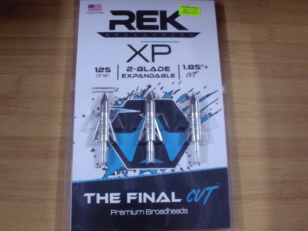 REK XP Broadhead 125 Grain 3 Pack 2 BLADE 1.85 CUT
