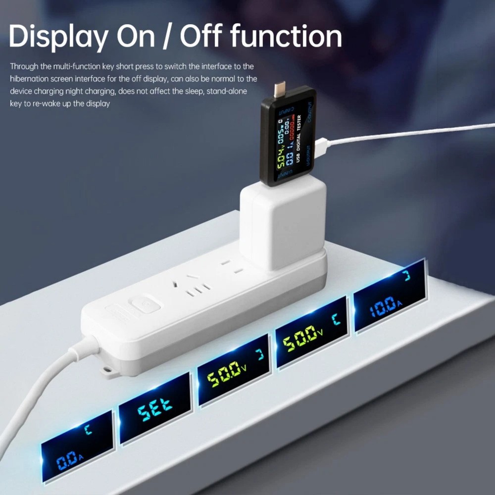 New Professional USB C Voltmeter Ammeter with IPS Display for Digital Devices