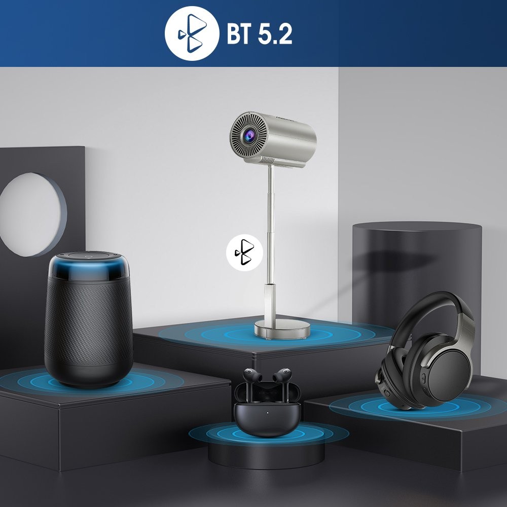 Folding Smart Projector 5G 4K LED WiFi Bluetooth HDMI USB Android Home Theater