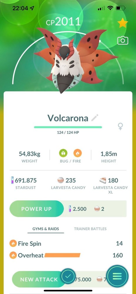 Volcarona  | Tr-de 20K Stardust