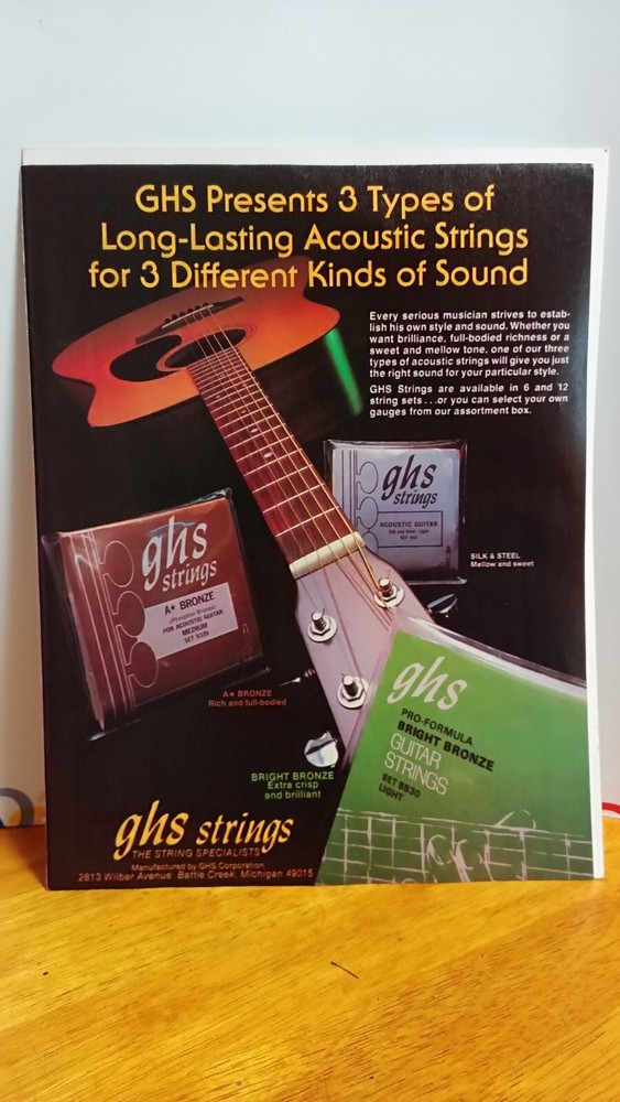 1981 GHS GUITAR STRINGS GUITAR  PRINT AD 11 X 8.5.