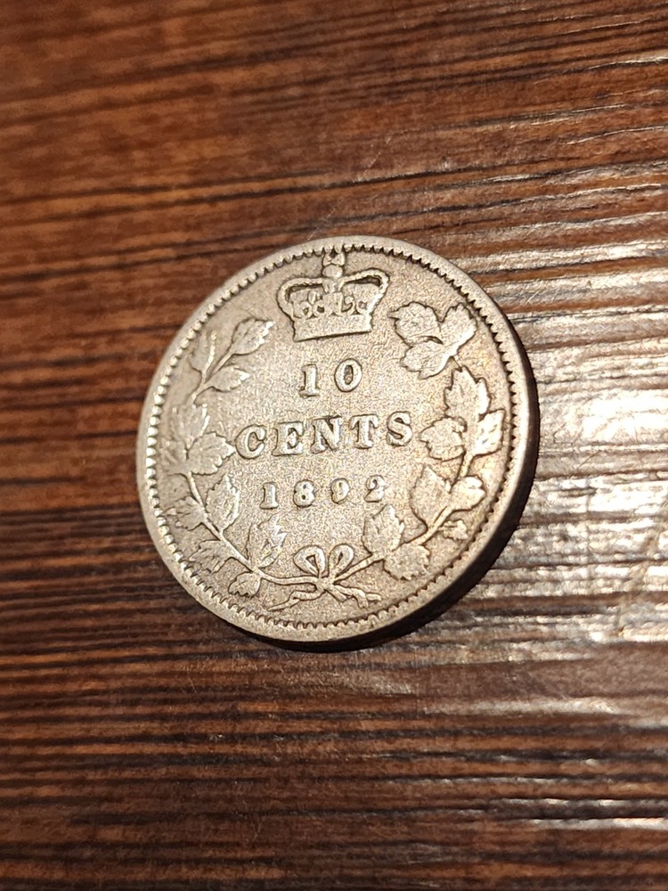 1892 Canada 10 Cents Silver Coin
