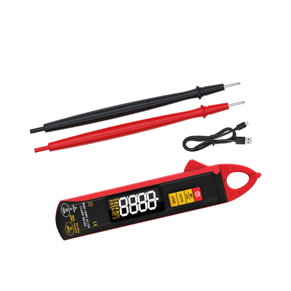 BSIDE UX1 Mini Clamp Meter Digital AC DC Current Voltage Temperature Multimeter