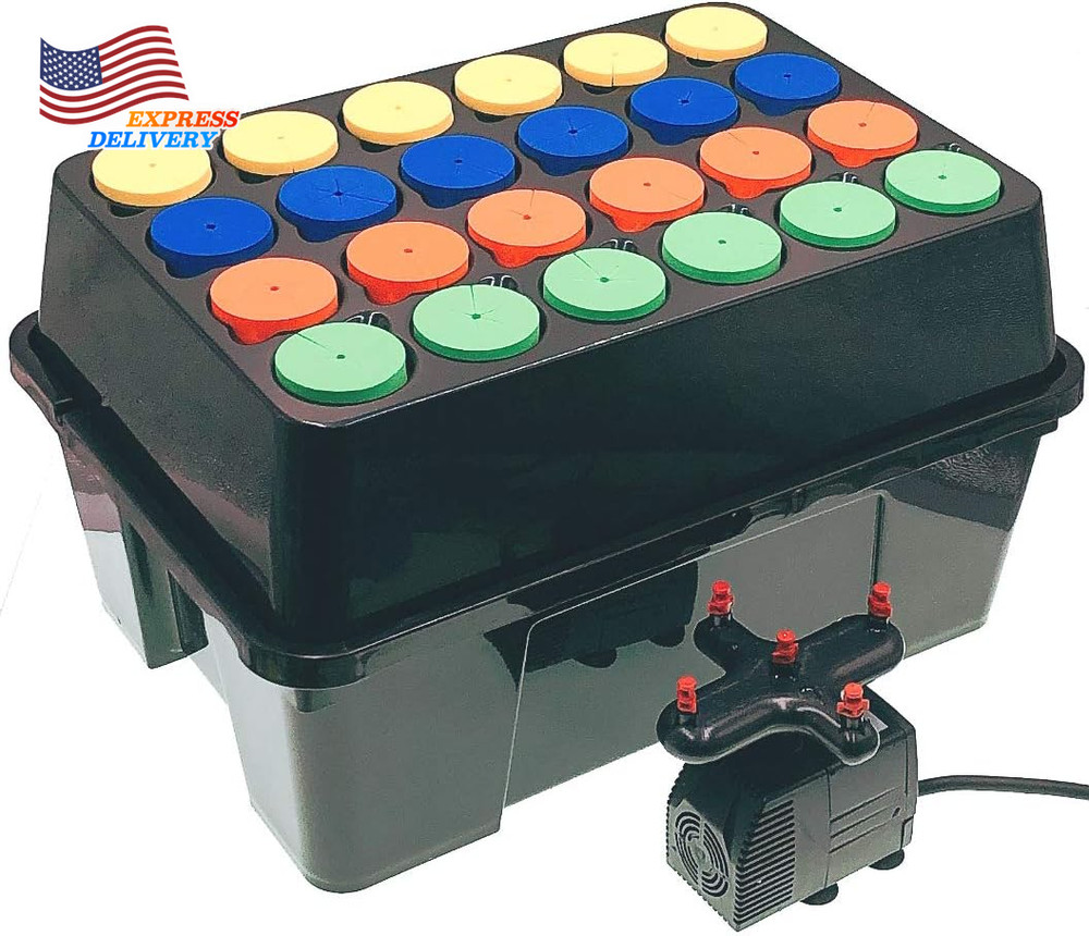 Aeroponic Cloner Machine 24 Site for Cuttings Rooting Using Neoprene Inserts NEW
