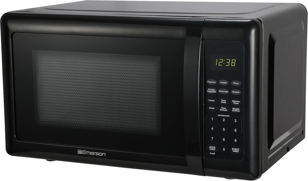 Emerson MW7302B Compact Countertop Microwave Oven with Touch Control, Black