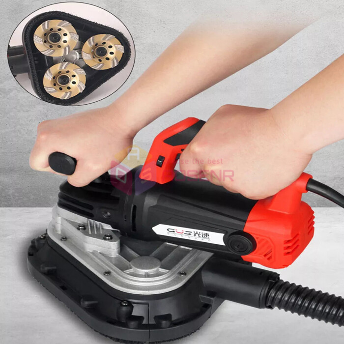 Three Heads Dustless Grinder Triangle Floor Grinding Edge Concrete Grinder