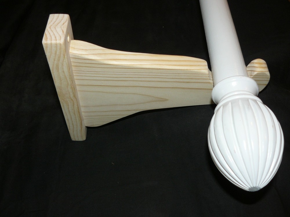 Extended Wood Curtain Rod Brackets