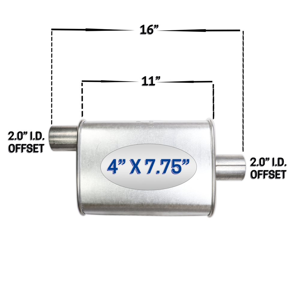 Turbo Muffler 2" ID Tri chamber design Universal Rumble