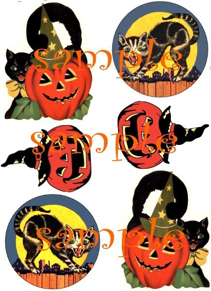 Halloween Vintage Decorations Waterslide Decals