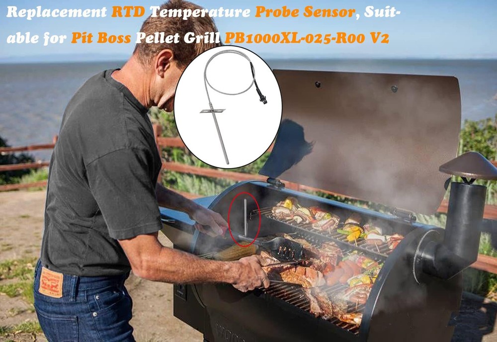 New High Accuracy RTD Temp Sensor Probe Replacement For Pit Boss Smokers Grills