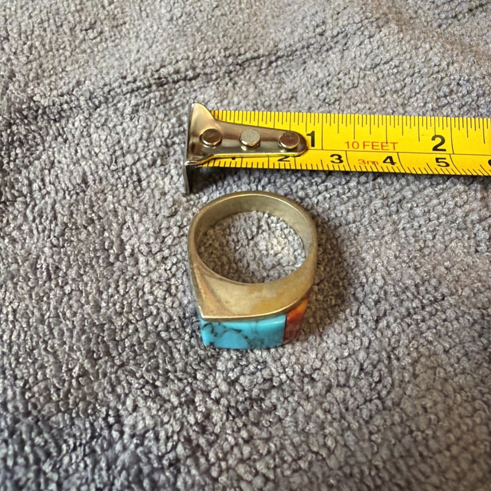 Native American Ring - Sterling Silver & Stone (9.75)