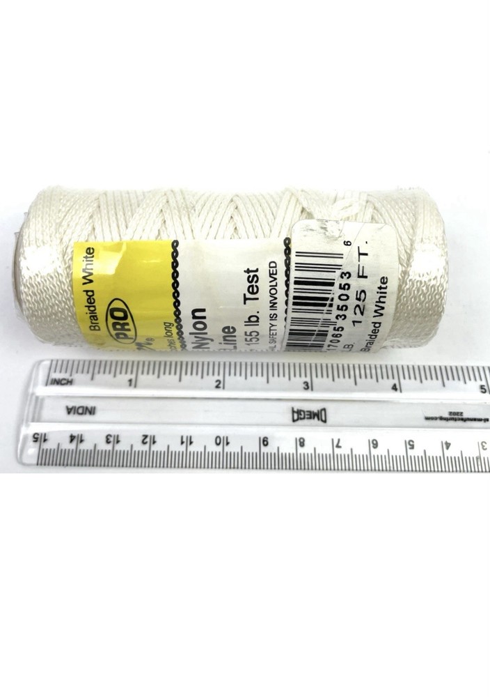 12 Pieces Stringliner Reloadable #18 Nylon Construction Line Braided White 125FT