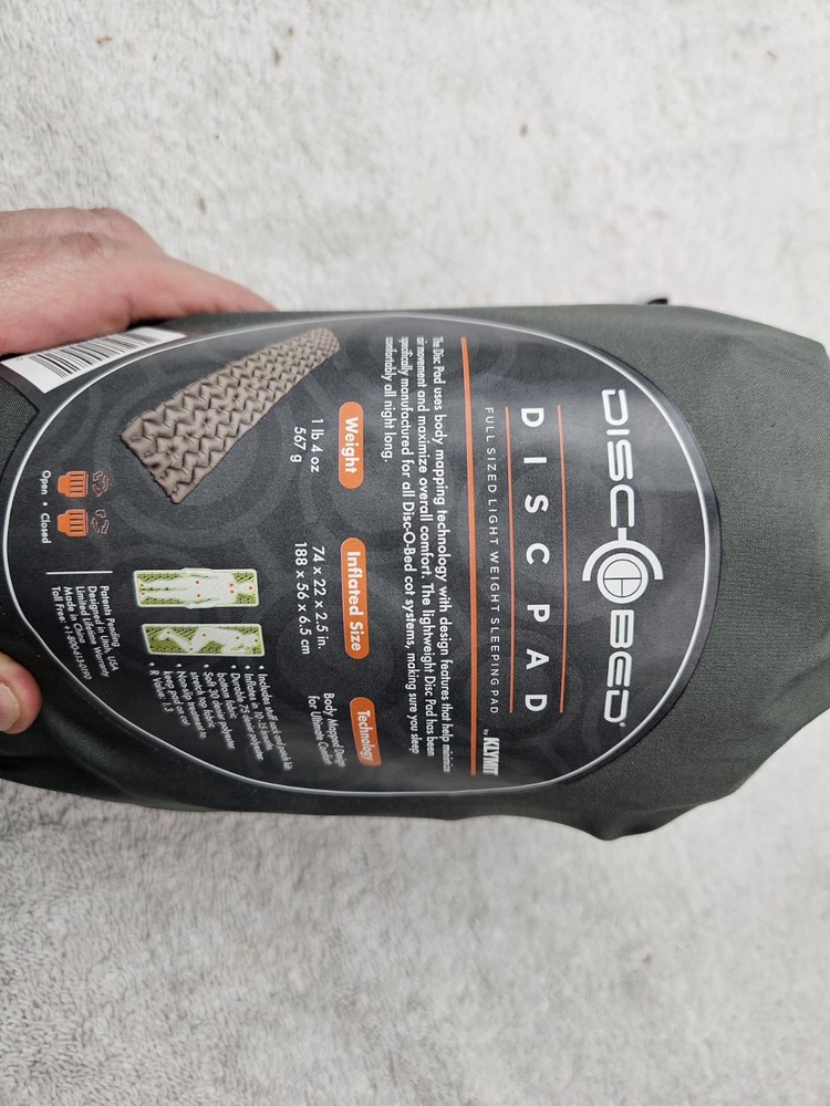 KLYMIT DISC-O-BED DISCPAD FULL SIZE