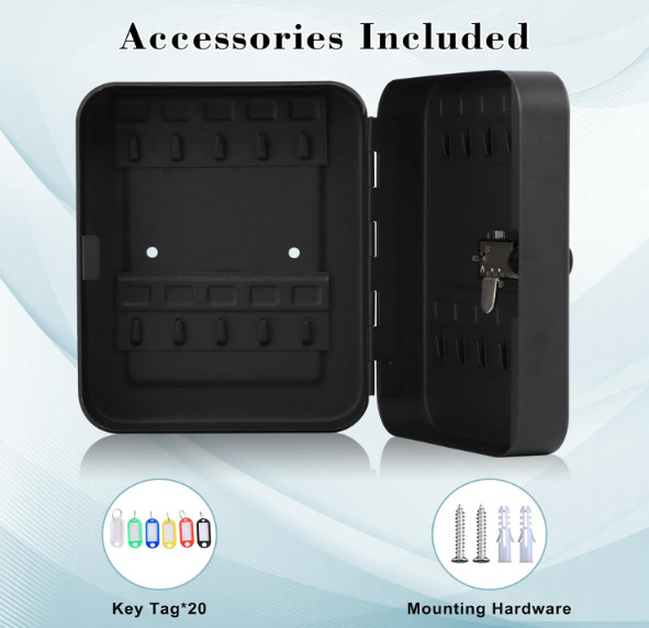 Key Cabinet Wall Mount,Locking Key Organizer,Key Storage Lock Box with Code,Key