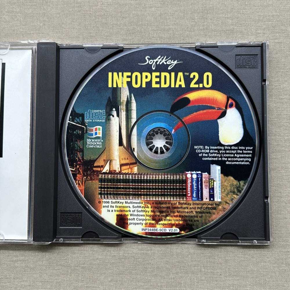 InfoPedia 2.0 (PC CD-ROM 1995 Windows 95) Educational Software Encyclopedia Ref+