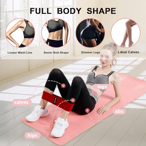 Resistance Bands for Working Out 3 Booty Bands- Light Medium Red/Grey/Black