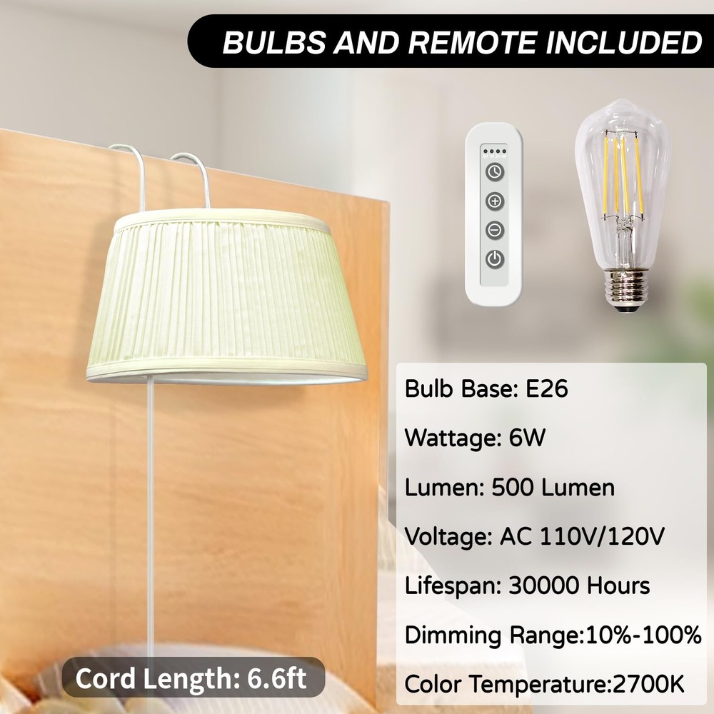NITOWOLF Bed Reading Light, Headboard Light Reading Lights for Books