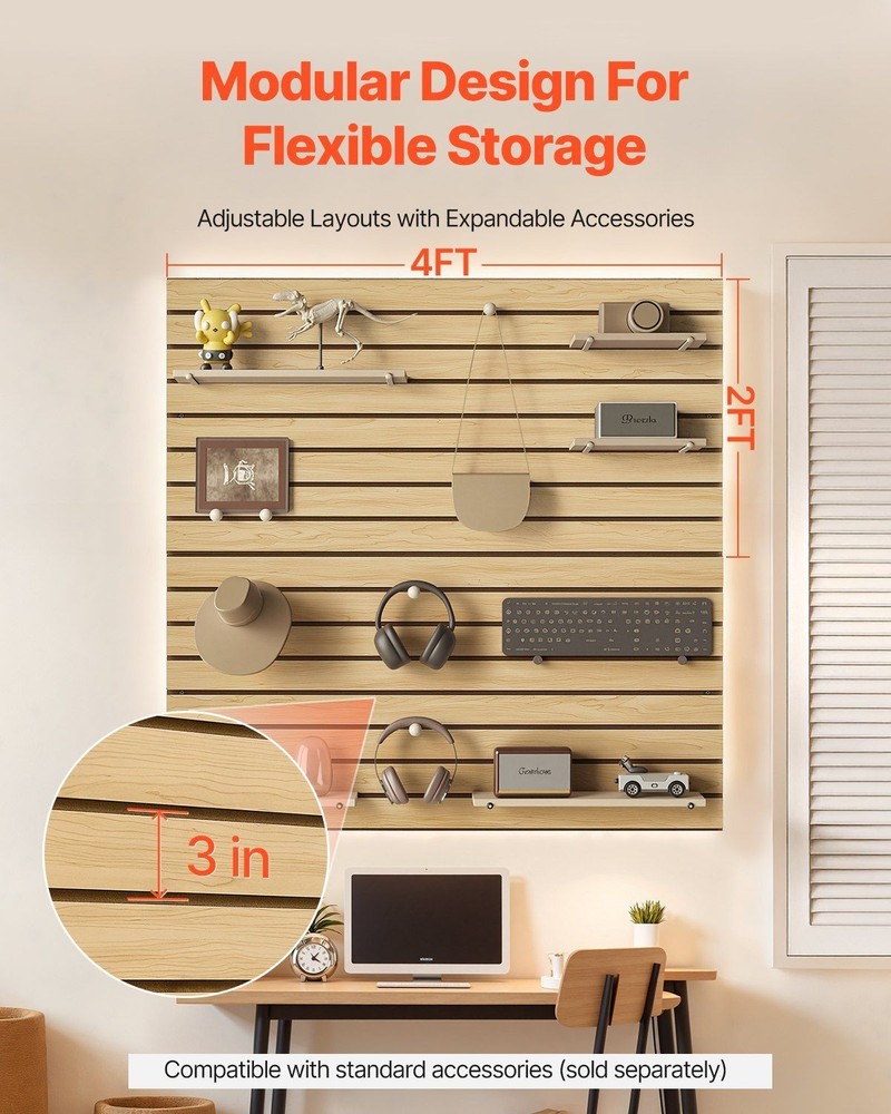 4x4ft Optimized 25lb Framework Slatwall Panel 18mm MDF 3in Standard Slot Fit