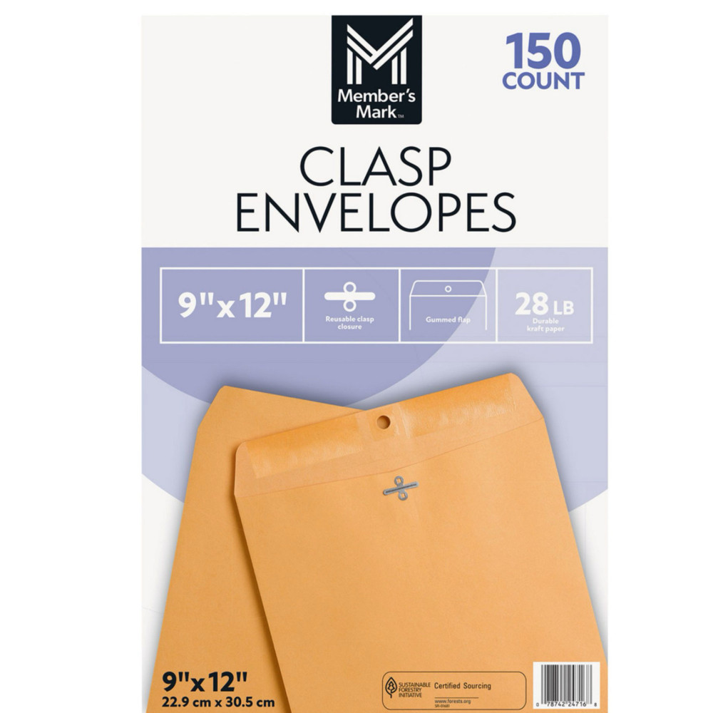 Member's Mark Security & Clasp Envelope #6 #9 #10