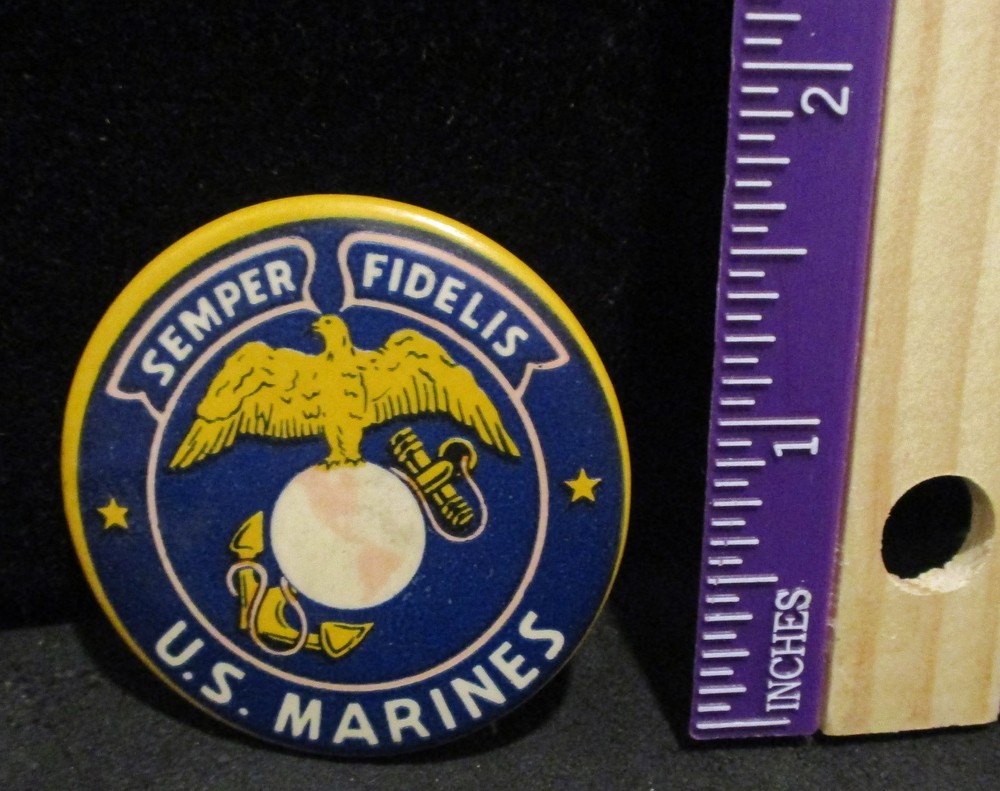 WWII "Semper Fidelis" U.S. Marines Button             ENN COINS