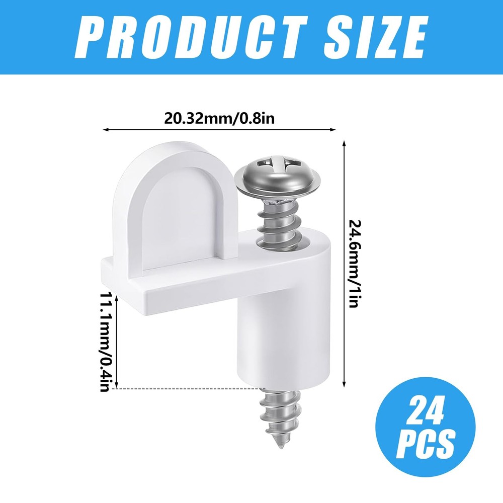 24 Pack Window Screen Clips w/ Screws 3/8 Offset Storm Replacement