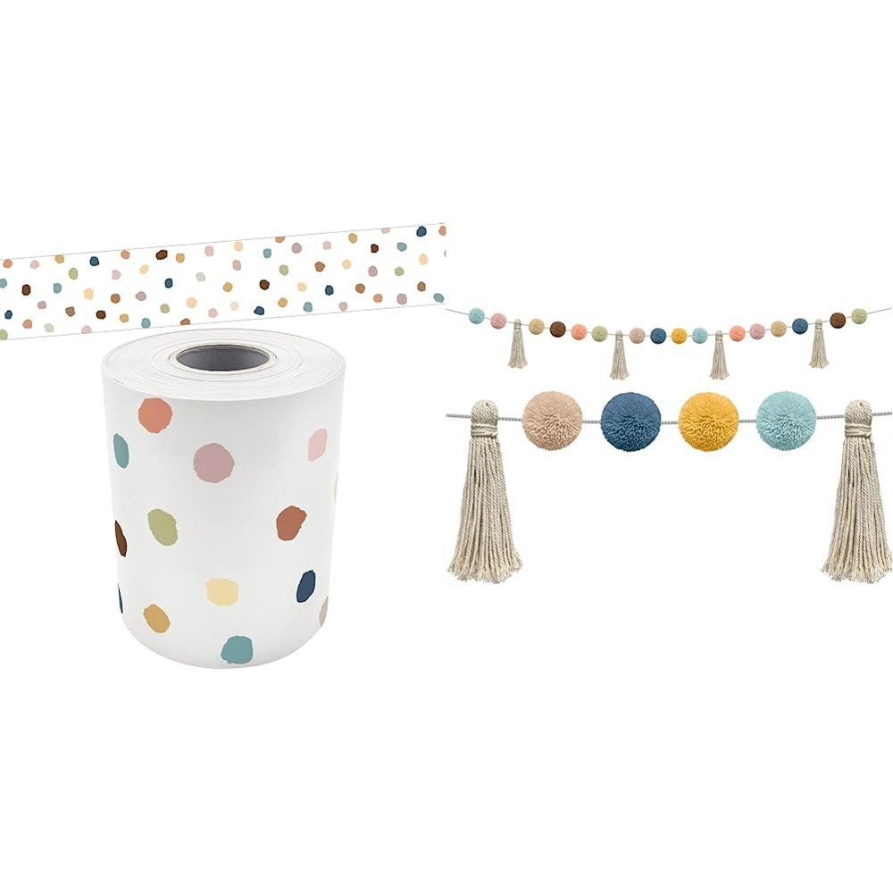 Teacher Created Resources Everyone Welcome Dots Straight Rolled Border