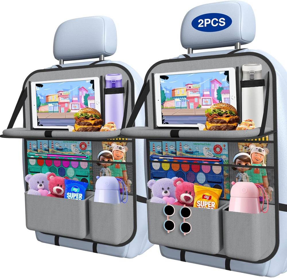 2Pack-Car Backseat Organizer with Touch Screen Tablet Holder,9 Storage Pockets S