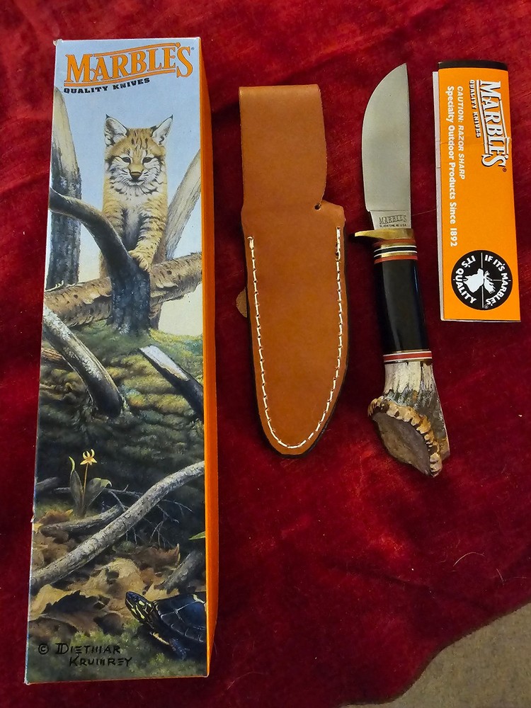 Marble's Fixed Blade Hunter Buffalo/Crown Stag Handle