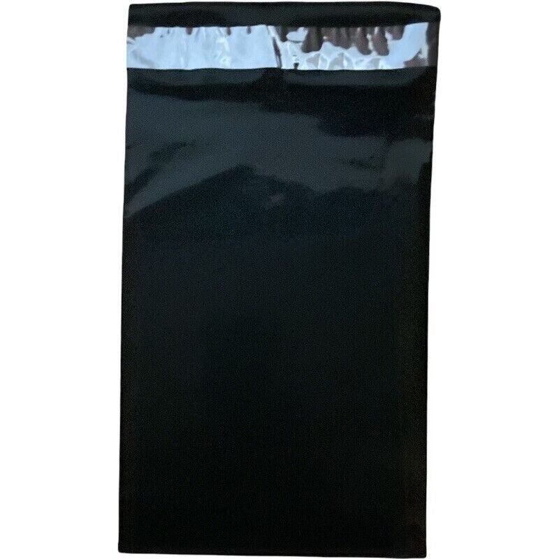 200 6" x 9" Black Unlined Poly Mailer Bags Self Seal