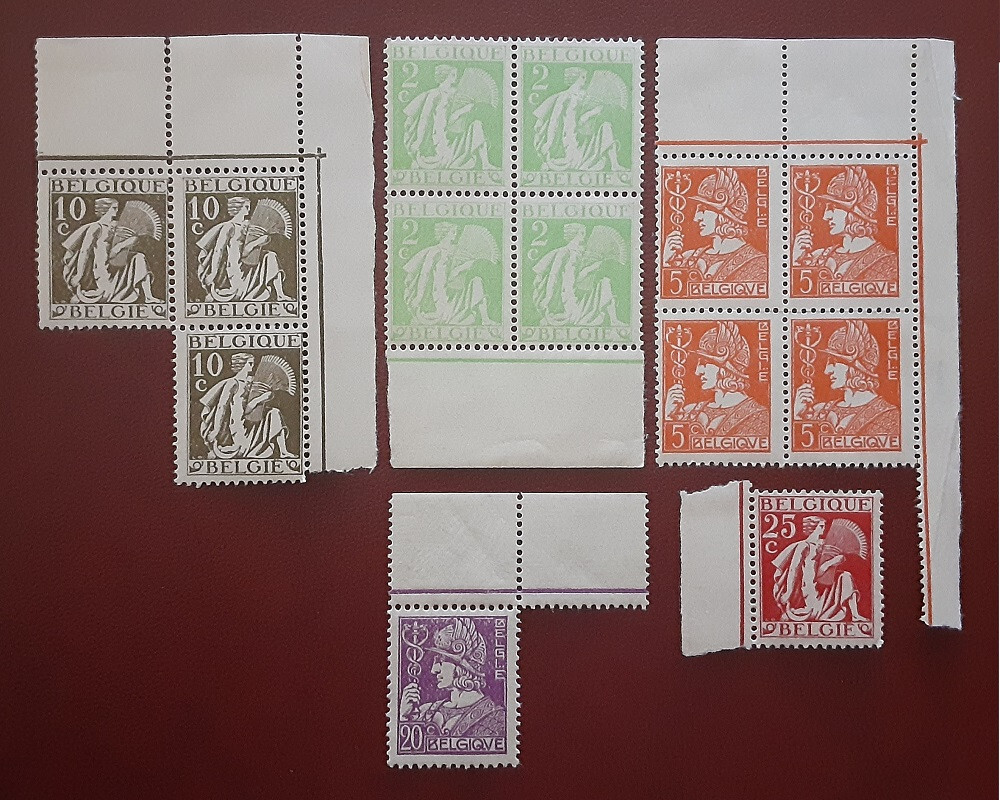 BELGIUM 1932 MNH OG Blocks & Singles Selvage Mythology 2425